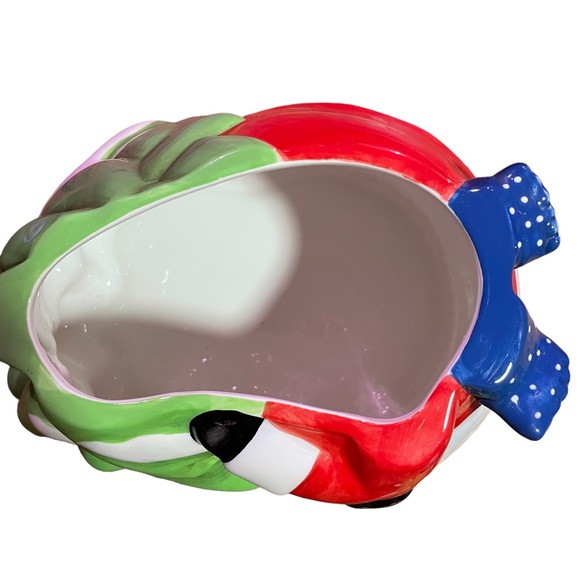 FROSTY THE SNOWMAN LARGE 3-D GLAZED CERAMIC CHRISTMAS COOKIE JAR HAND-CRAFTED - Picture 7 of 10